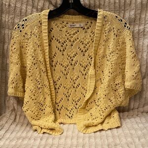 Old Navy Women's Mustard Open-Knit Shrug